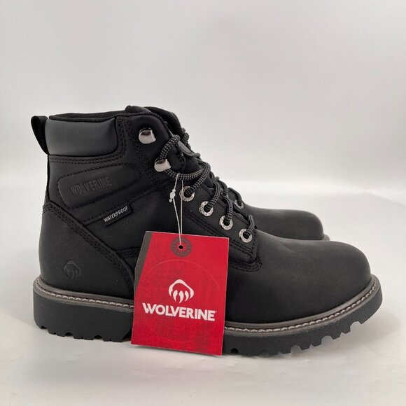 Wolverine Floorhand Work Boot Size 12M Black Leather Waterproof New In Box - Picture 4 of 16